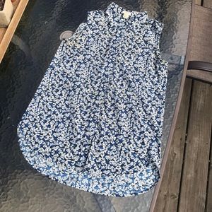 J. Crew sleeveless floral button up top